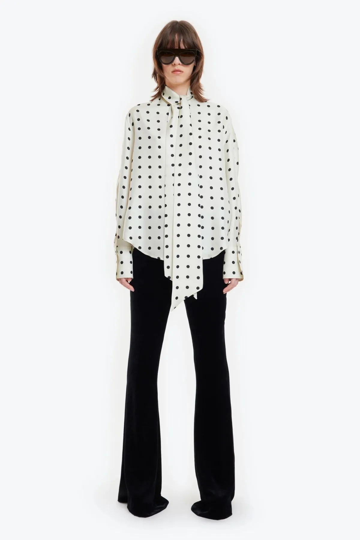 Petar Petrov Artist Silk Blouse - Ivory/ Black