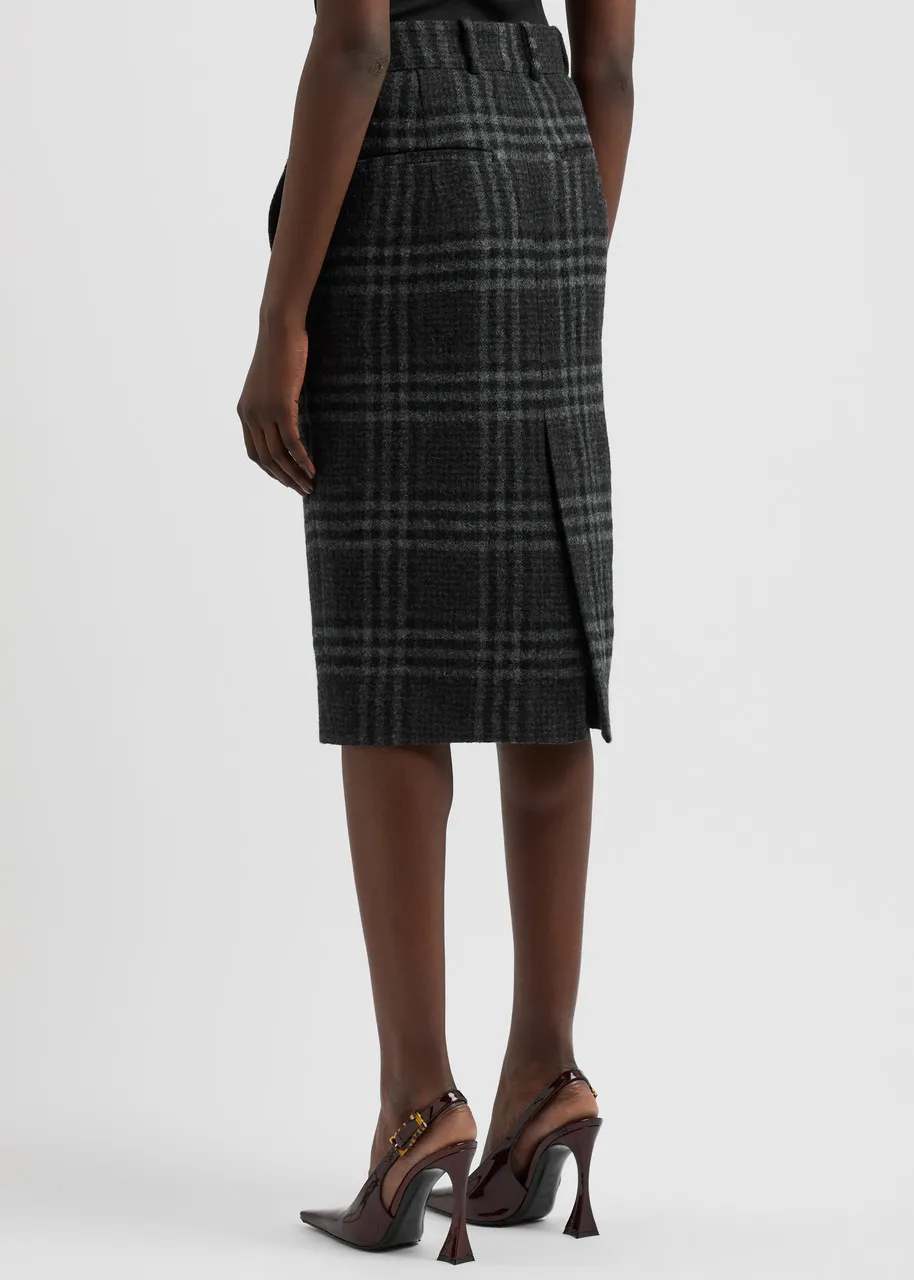 PETAR PETROV Born Sleepy checked wool midi skirt  -                         -                     -                