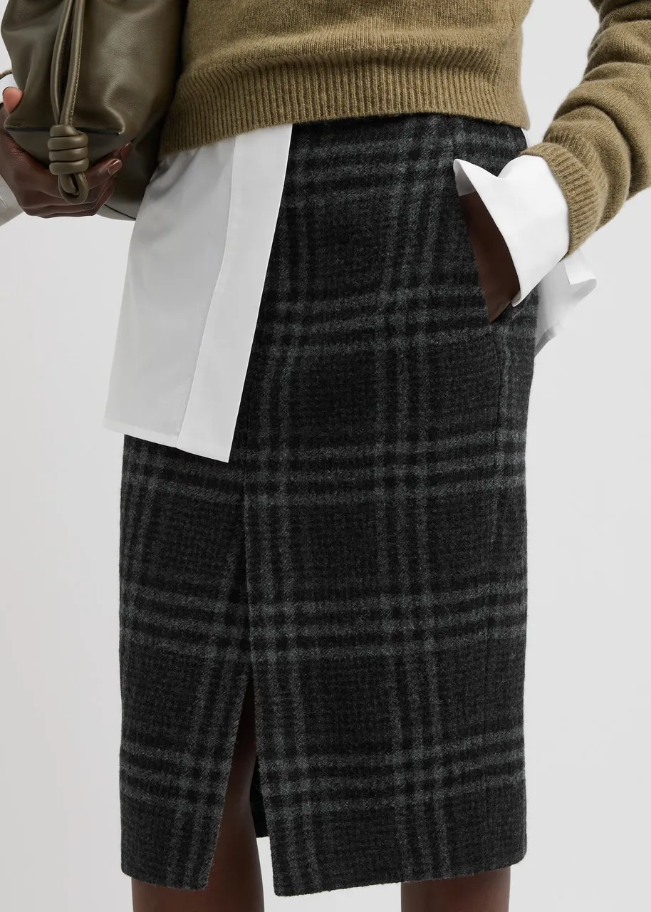 PETAR PETROV Born Sleepy checked wool midi skirt  -                         -                     -                