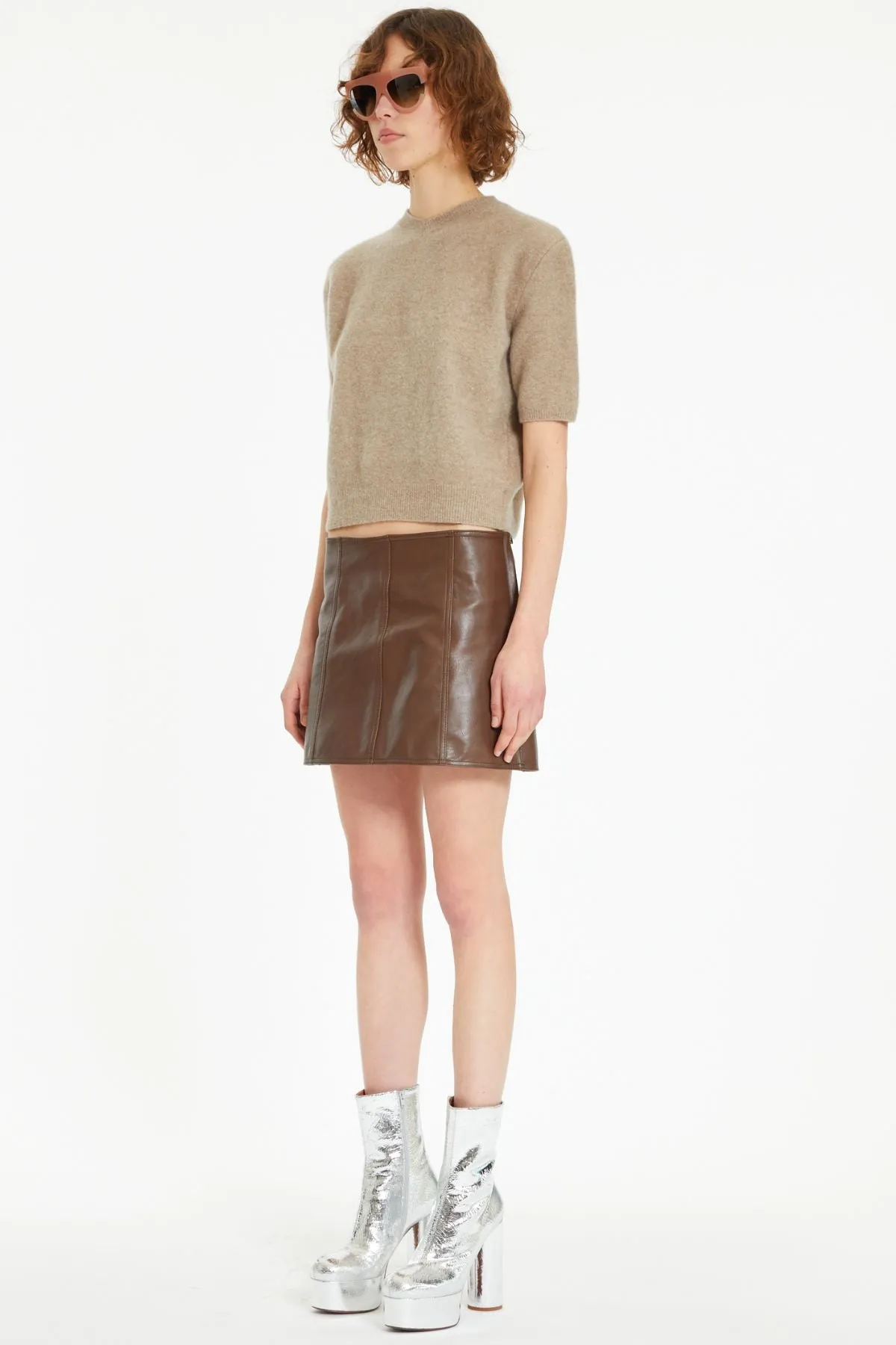 Petar Petrov Kick Ass Leather Mini Skirt - Chestnut