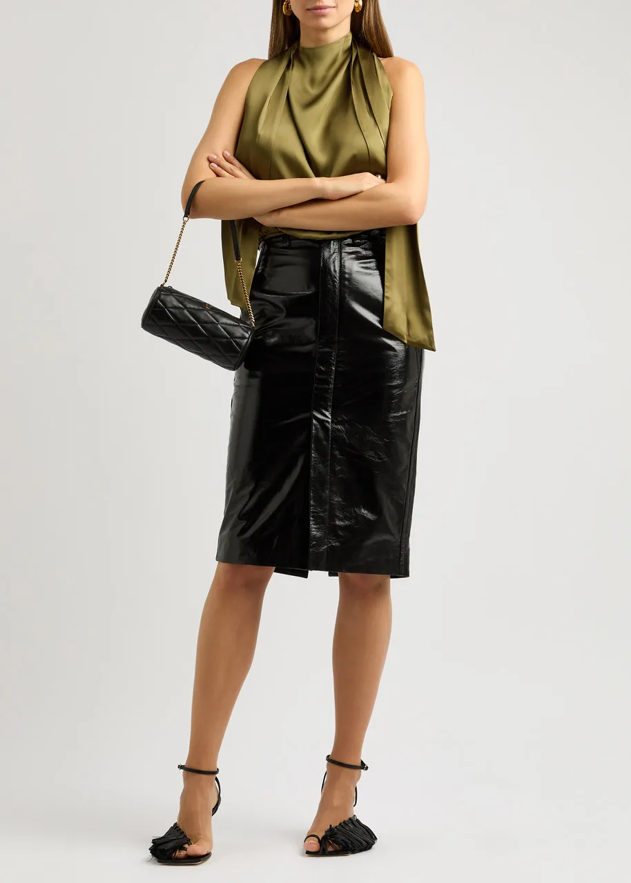 PETAR PETROV The Slippery halterneck satin top  -                         -                     -                