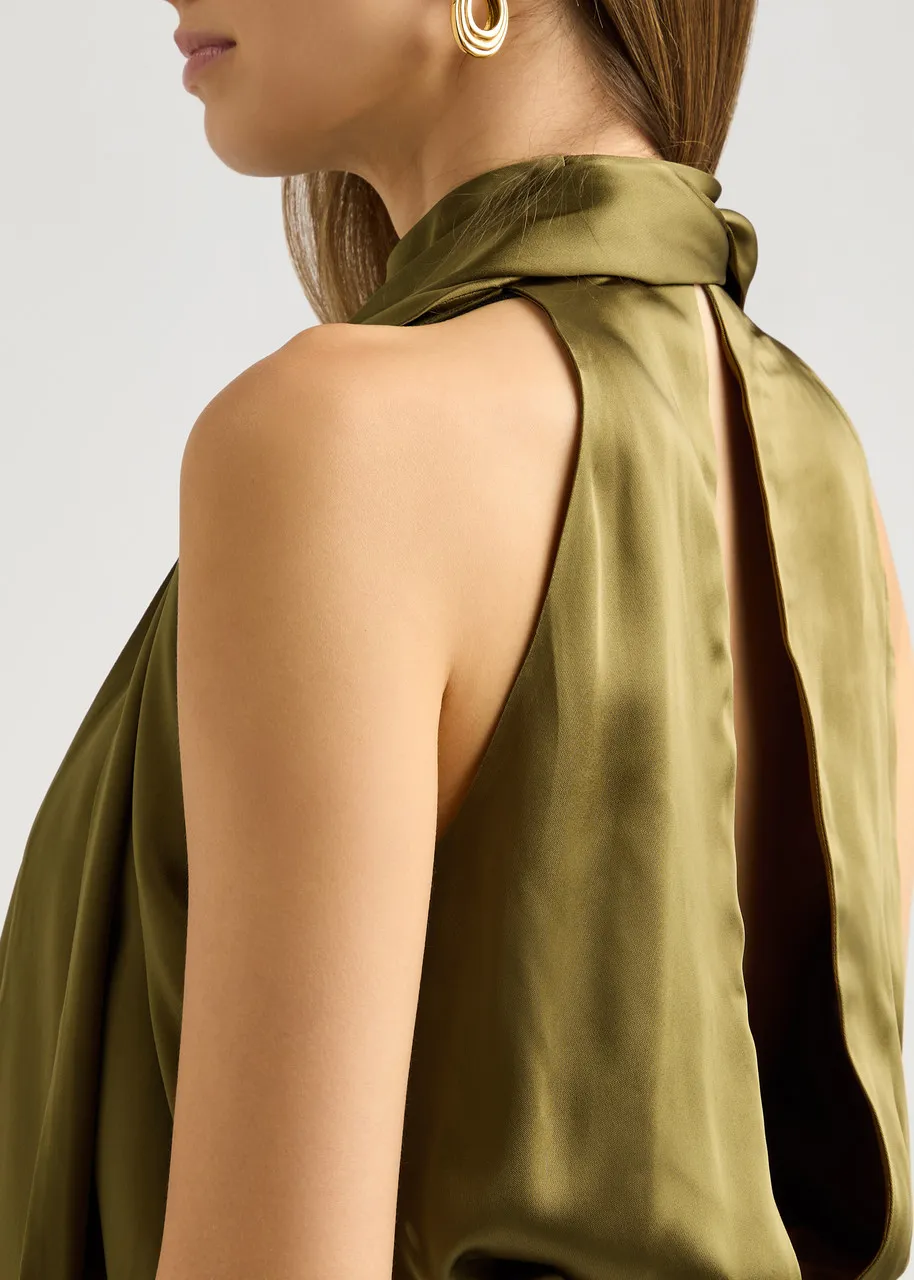 PETAR PETROV The Slippery halterneck satin top  -                         -                     -                