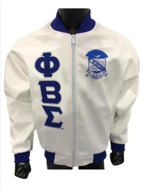 Phi Beta Sigma P/U White Leather Jacket