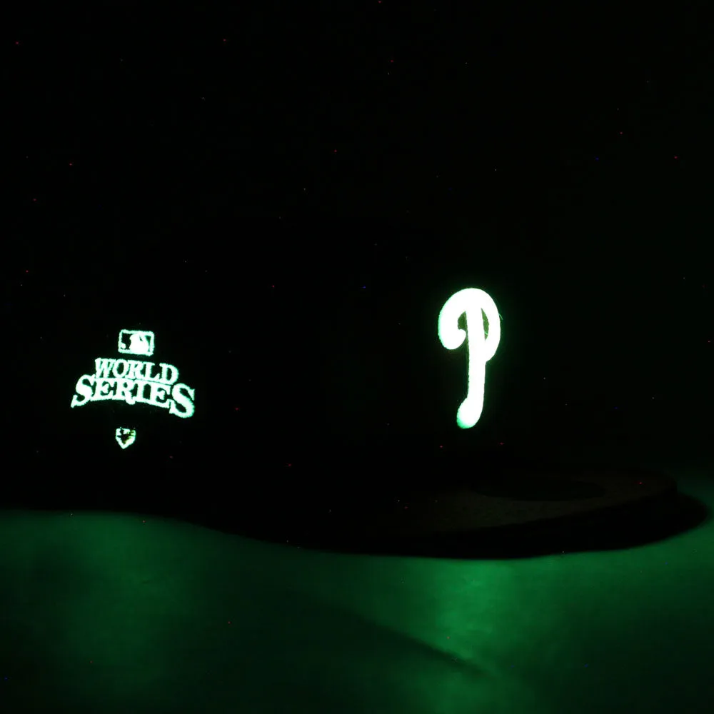 Philadelphia Phillies 2008 World Series 59Fifty New Era Fitted Cap (Red Glow in the Dark Mint Under Brim)