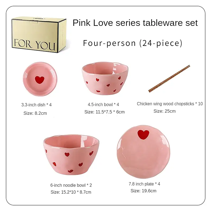 Pink Love Series  Ceramic Tableware Set - Kimi