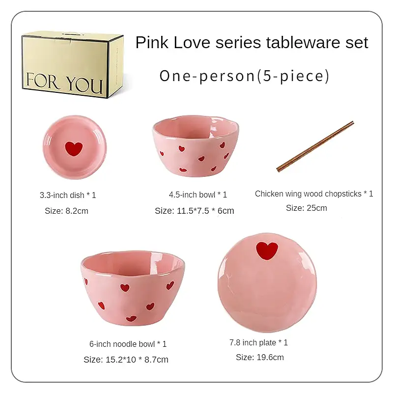 Pink Love Series  Ceramic Tableware Set - Kimi