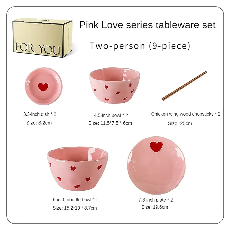 Pink Love Series  Ceramic Tableware Set - Kimi