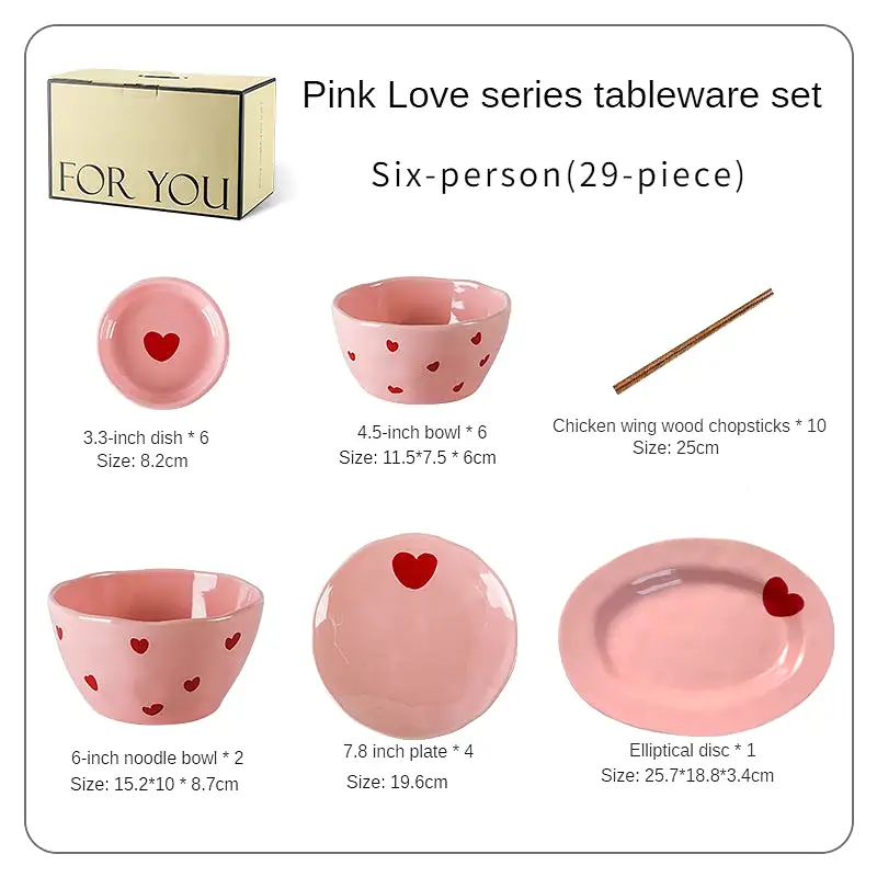 Pink Love Series  Ceramic Tableware Set - Kimi