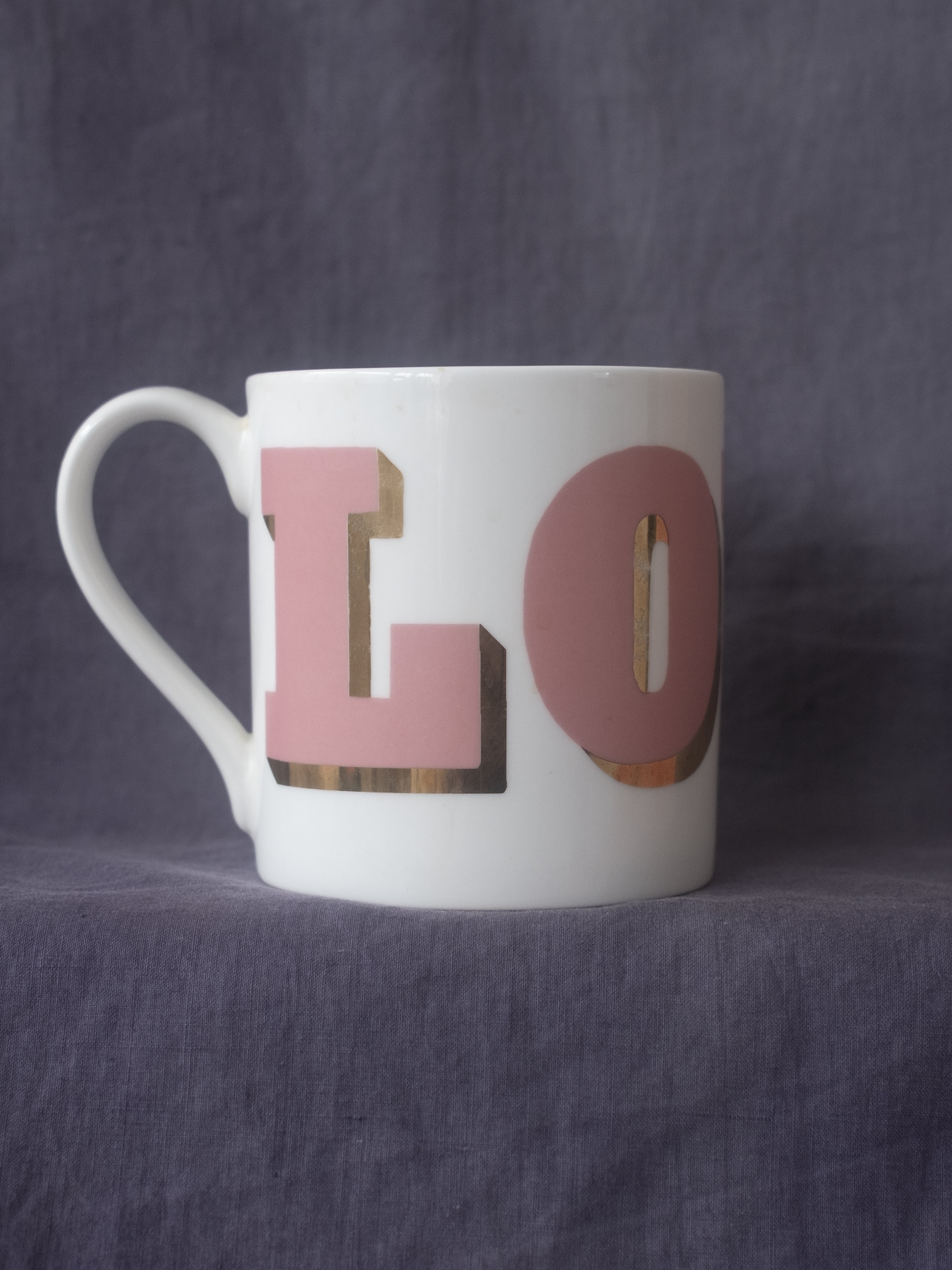 PINK/GOLD LOVE MUG