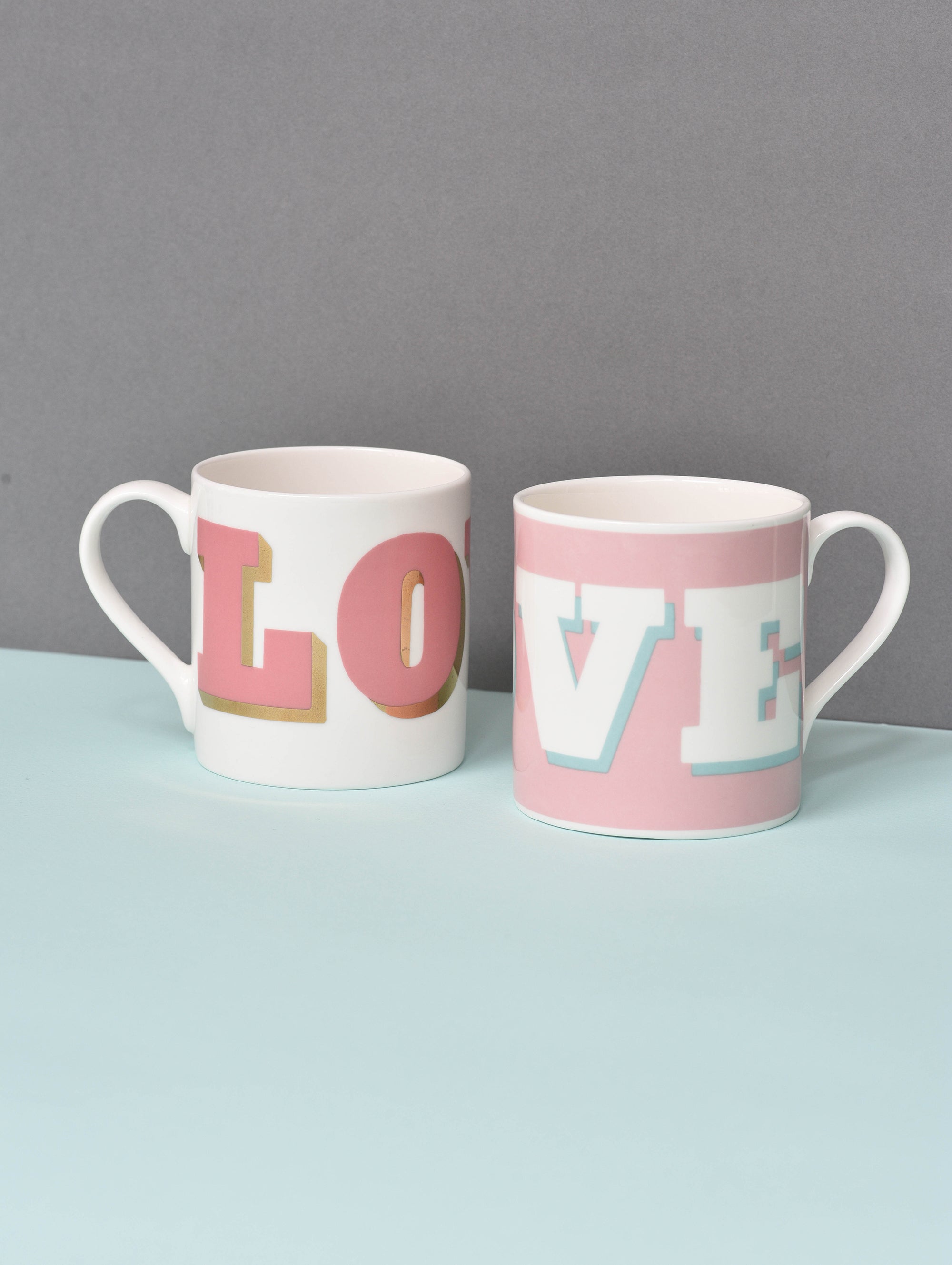 PINK/GOLD LOVE MUG