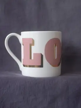 PINK/GOLD LOVE MUG