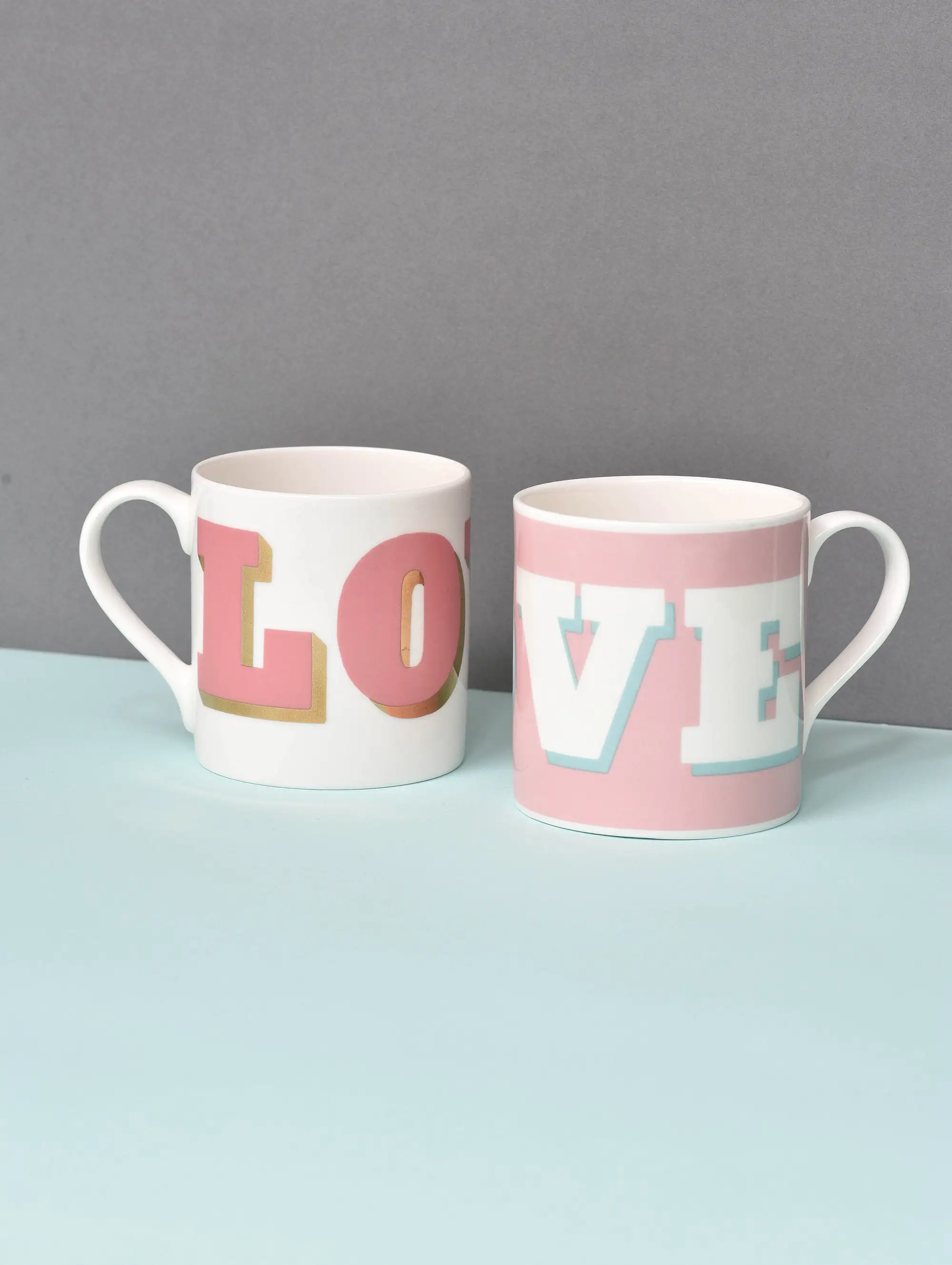 PINK/GOLD LOVE MUG