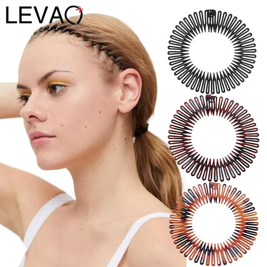 Plastic Full Circle Stretch Flexible Comb Teeth Headband Hair Hoop