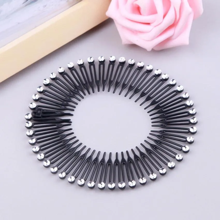 Plastic Full Circle Stretch Flexible Comb Teeth Headband Hair Hoop