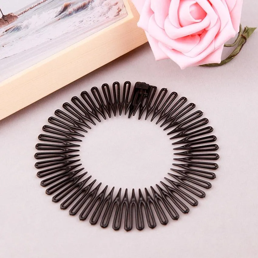 Plastic Full Circle Stretch Flexible Comb Teeth Headband Hair Hoop