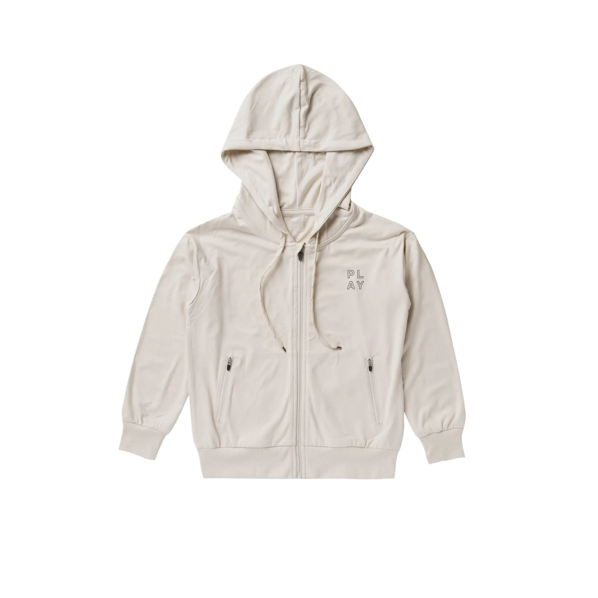 Play X Play Zip-Up Tech Hoodie In Stone