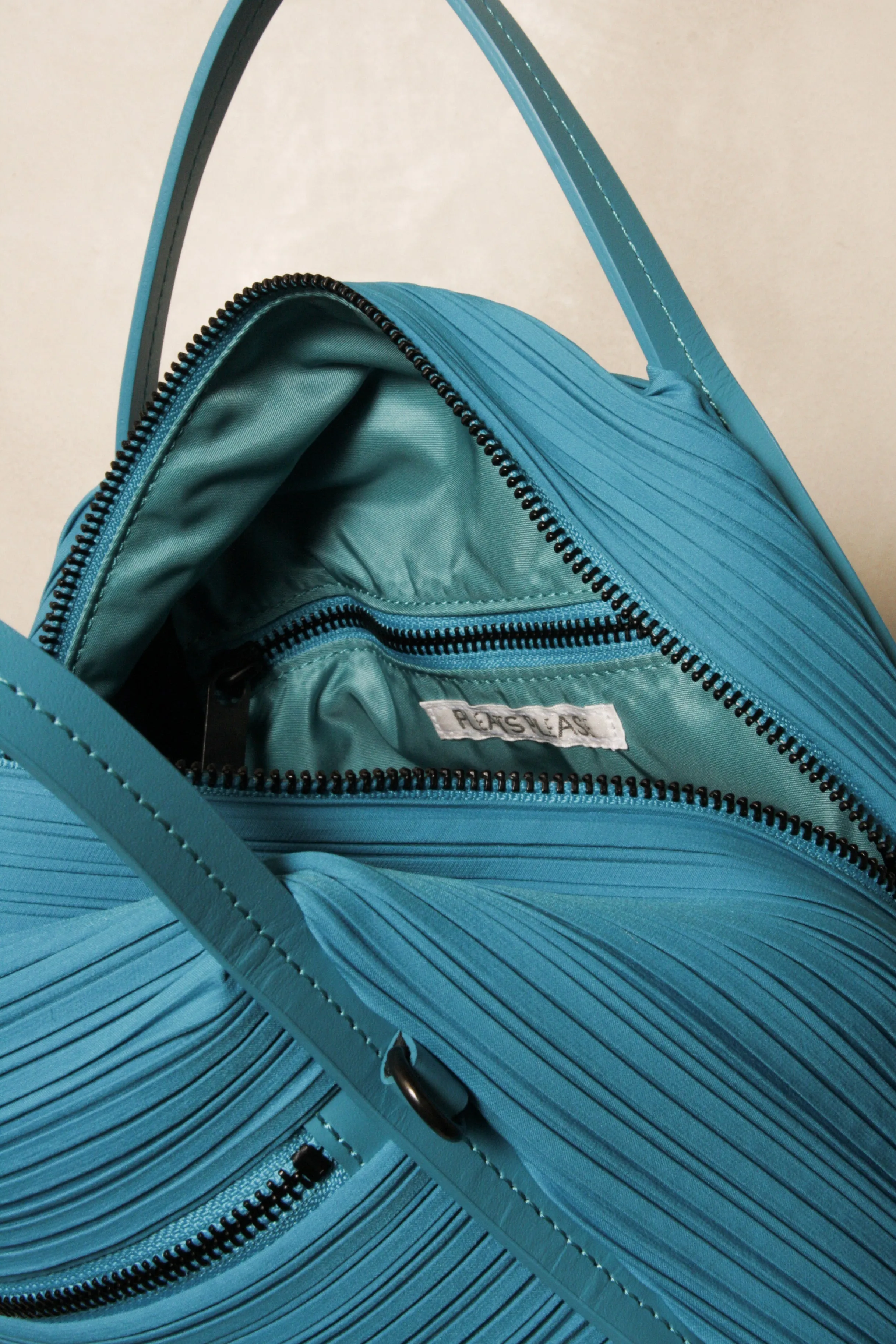 Pleated Crossbody Bag Aqua