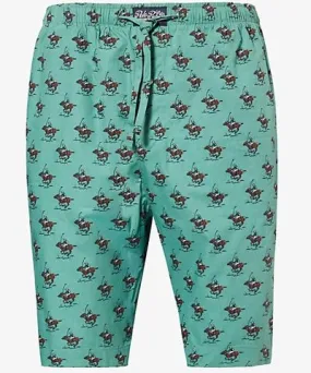 Polo Ralph Lauren Mens Fairwy Grn Swing Mallets Jockey-print relaxed-fit cotton-poplin pyjama shorts