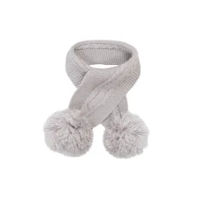 Pom Pom grey cable knitted scarf (0-2 years)