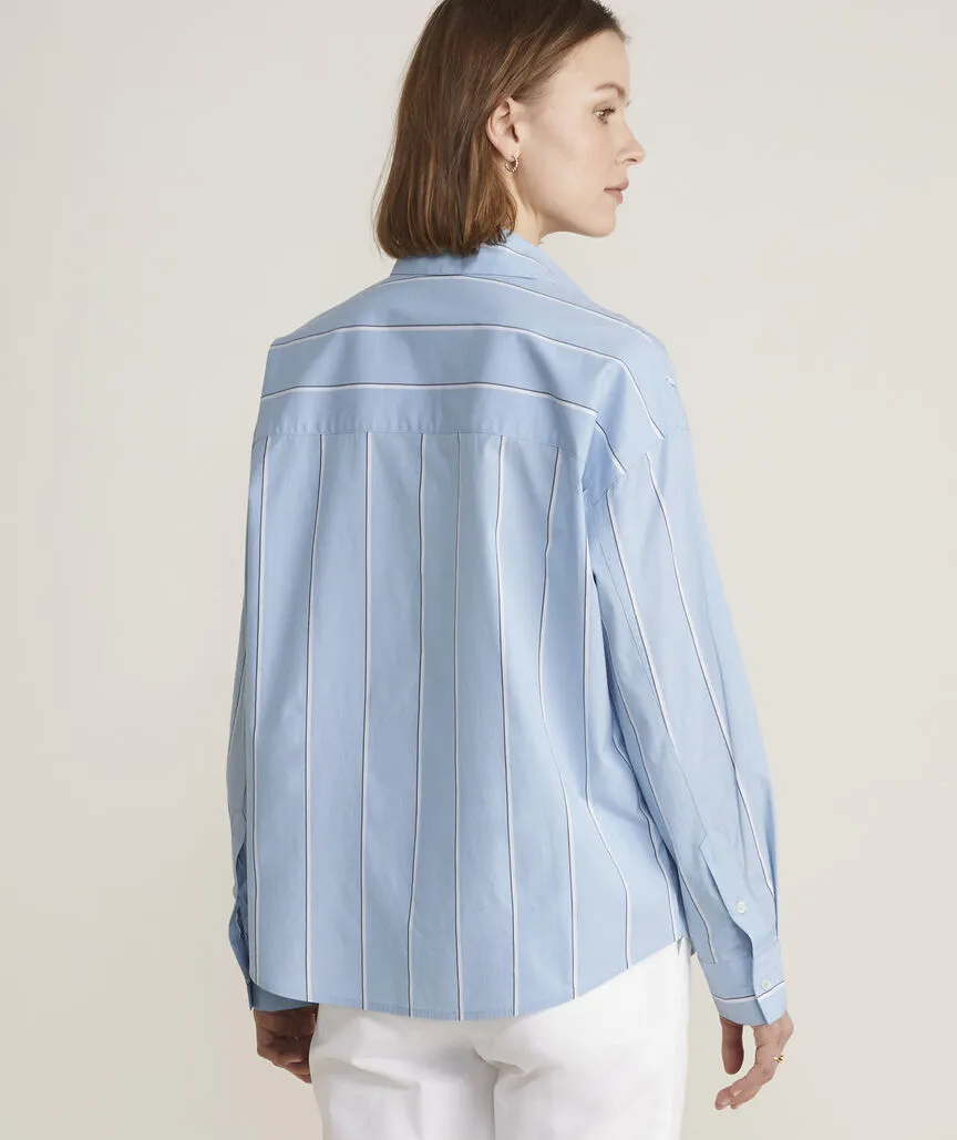 Poplin Relaxed Button Down in Blue