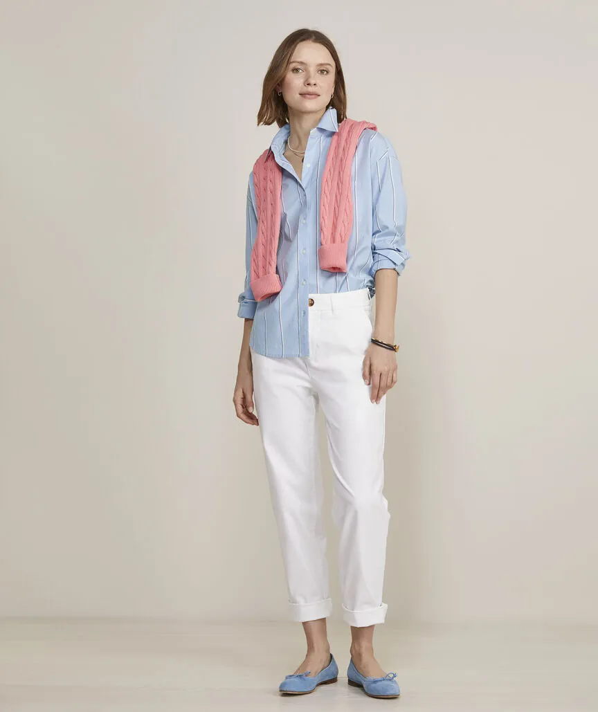 Poplin Relaxed Button Down in Blue