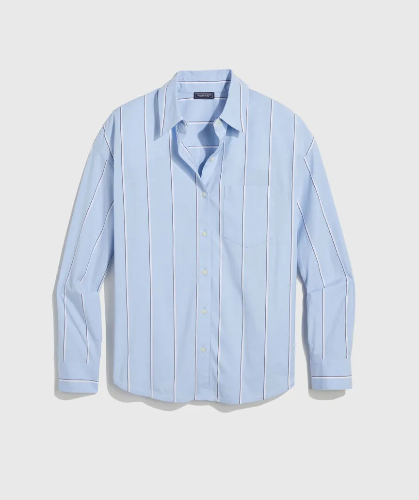 Poplin Relaxed Button Down in Blue