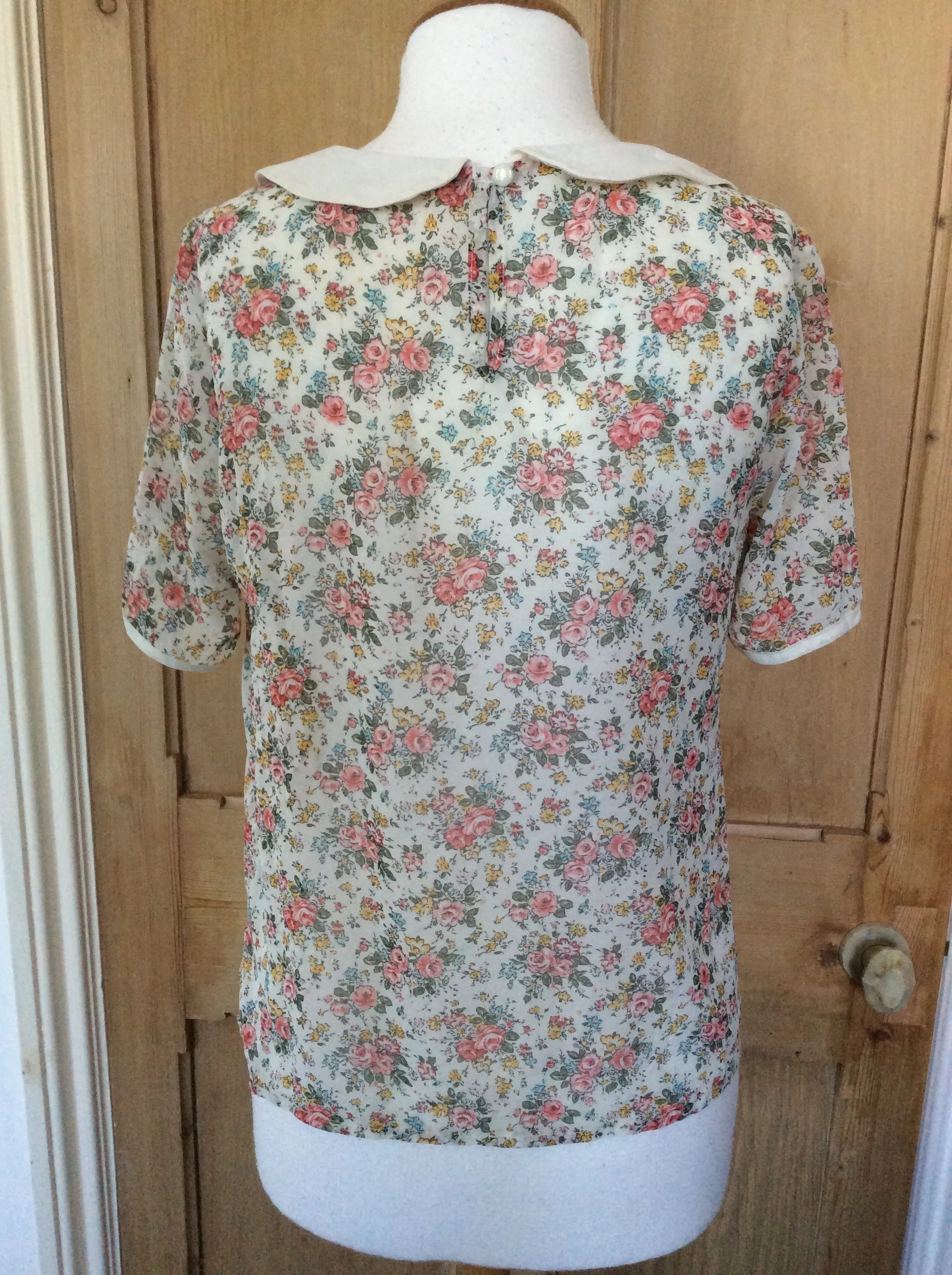 Primark  |Flower Patterns Chiffon Medium Short Sleeves Elegant Style