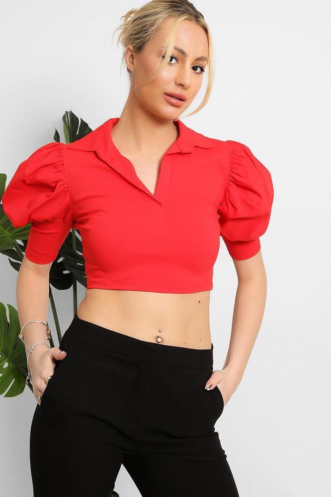 Puff Sleeves Cropped Top