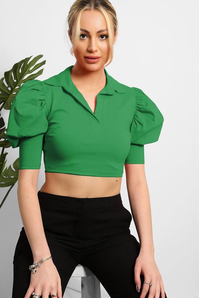 Puff Sleeves Cropped Top