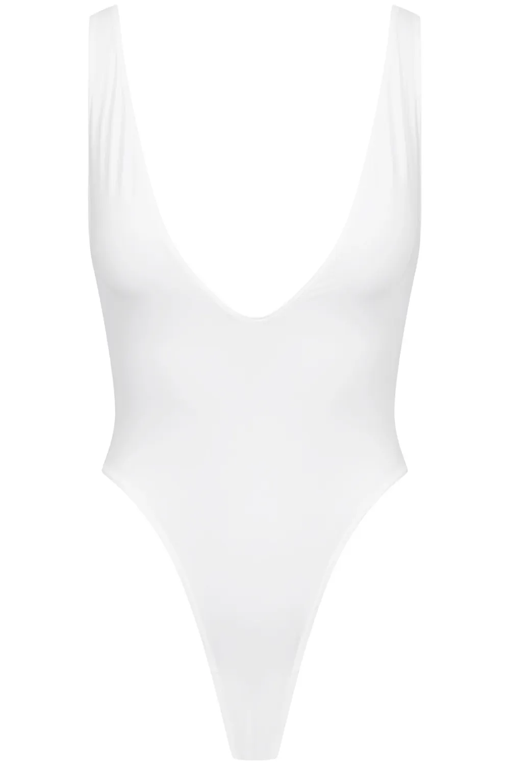 Pure Tentation White V Neck Thong Body