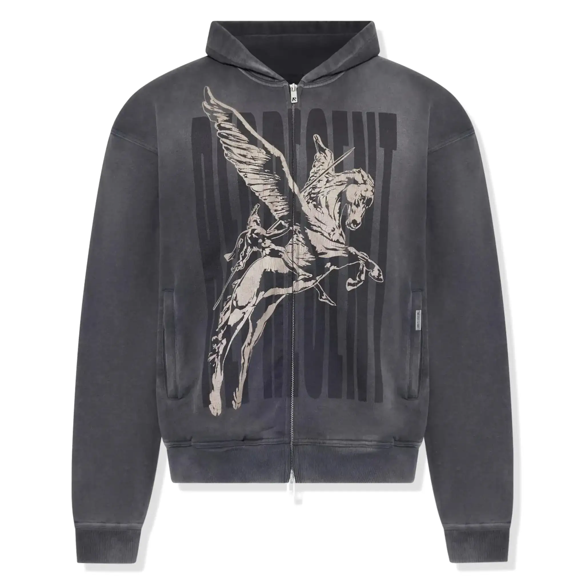 Represent Spirit Mascot Zip-Up Aged Black Hoodie