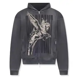 Represent Spirit Mascot Zip-Up Aged Black Hoodie