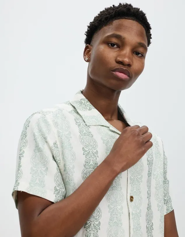 Rhythm  |Tropical Patterns Linen Street Style Short Sleeves Shirts