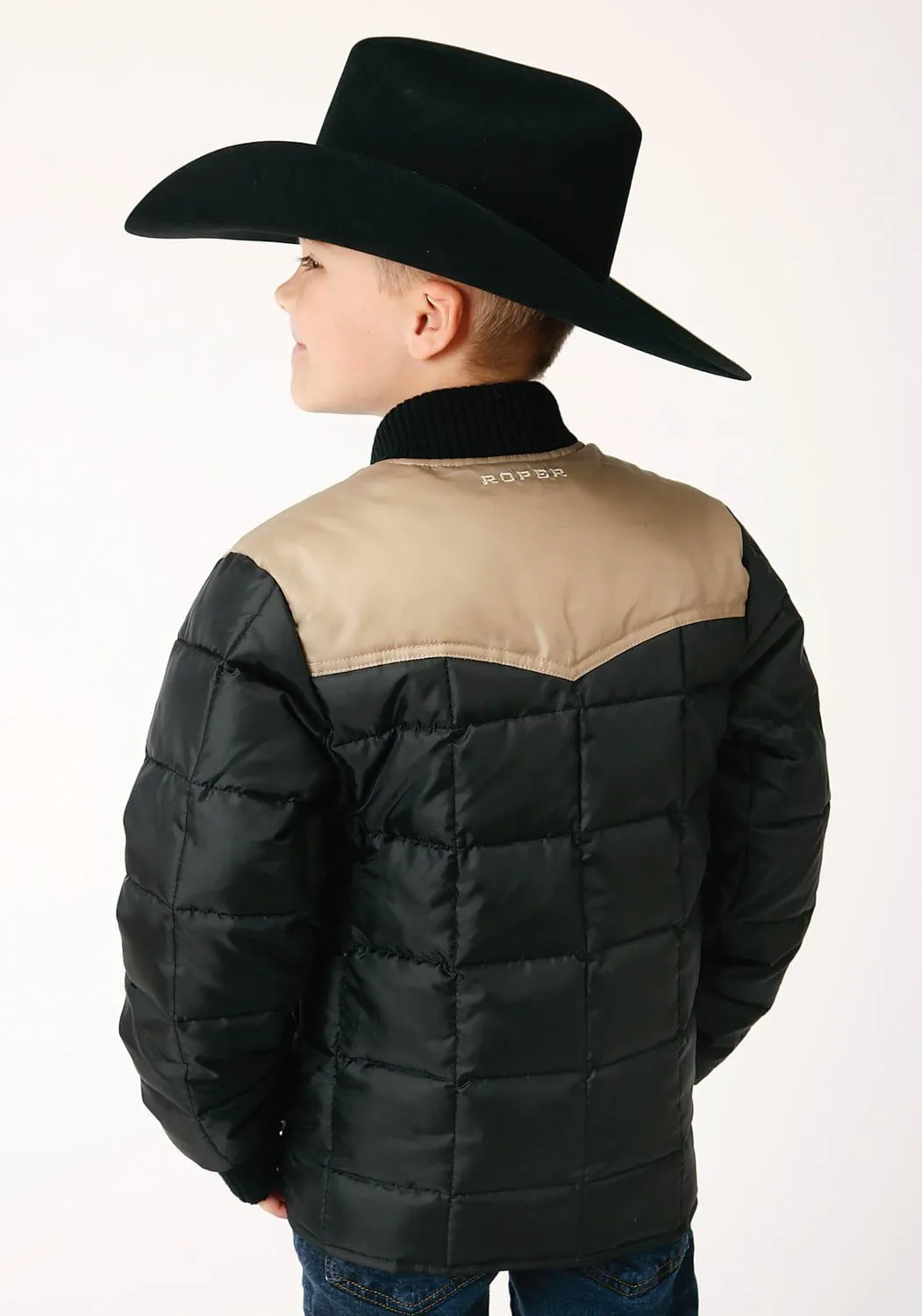 Roper Boys Western Polyfill Black 100% Polyester Softshell Jacket