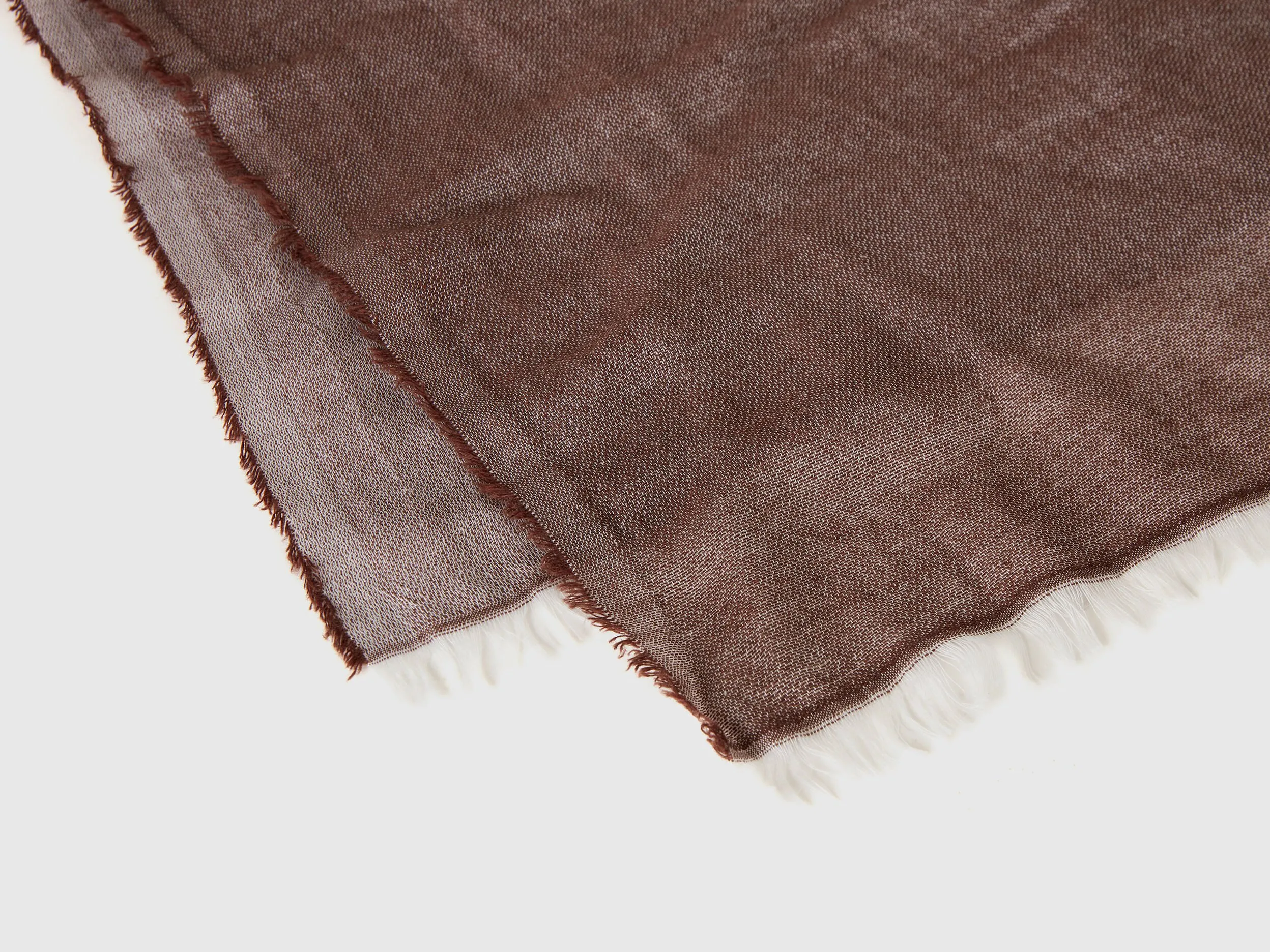 Scarf in recycled cotton blend - Dark Brown | Benetton