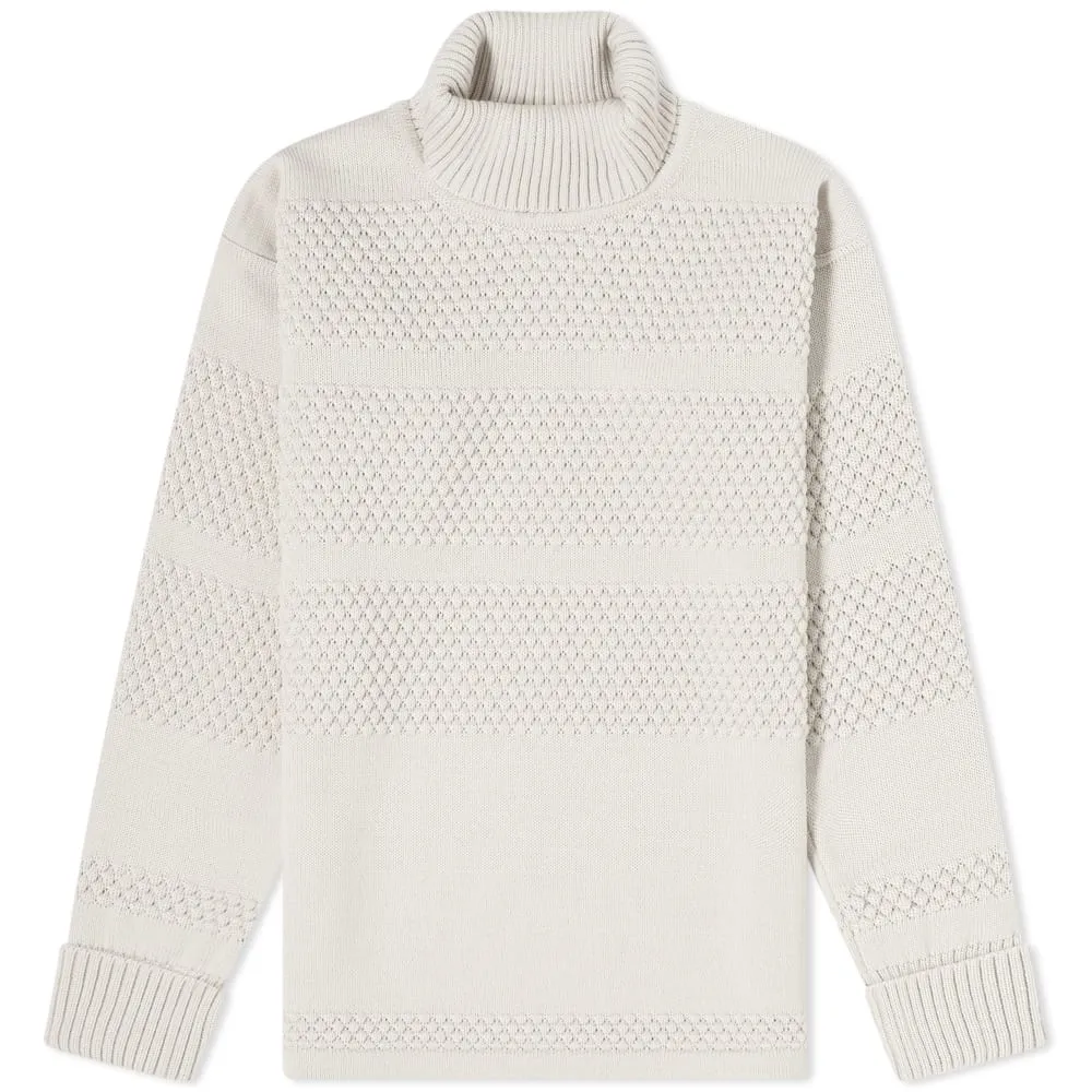 S.N.S. Herning Fisherman Roll Neck SweatGrey White