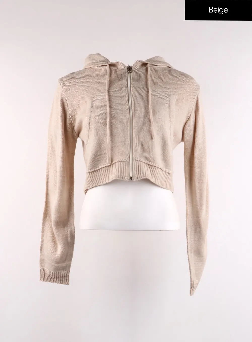 Solid Zipper Cropped Hoodie CF401