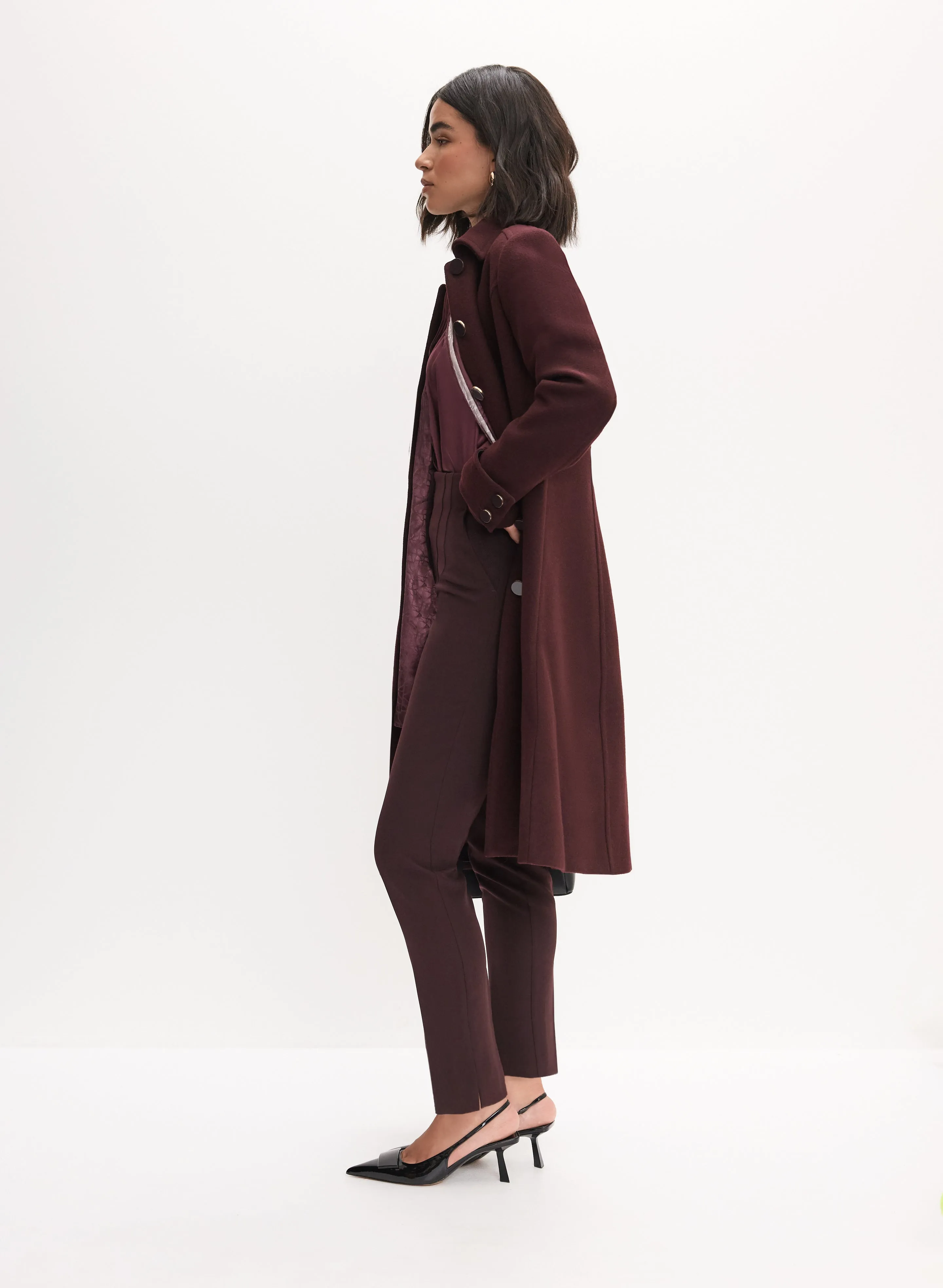 Stretch Wool-Blend Coat