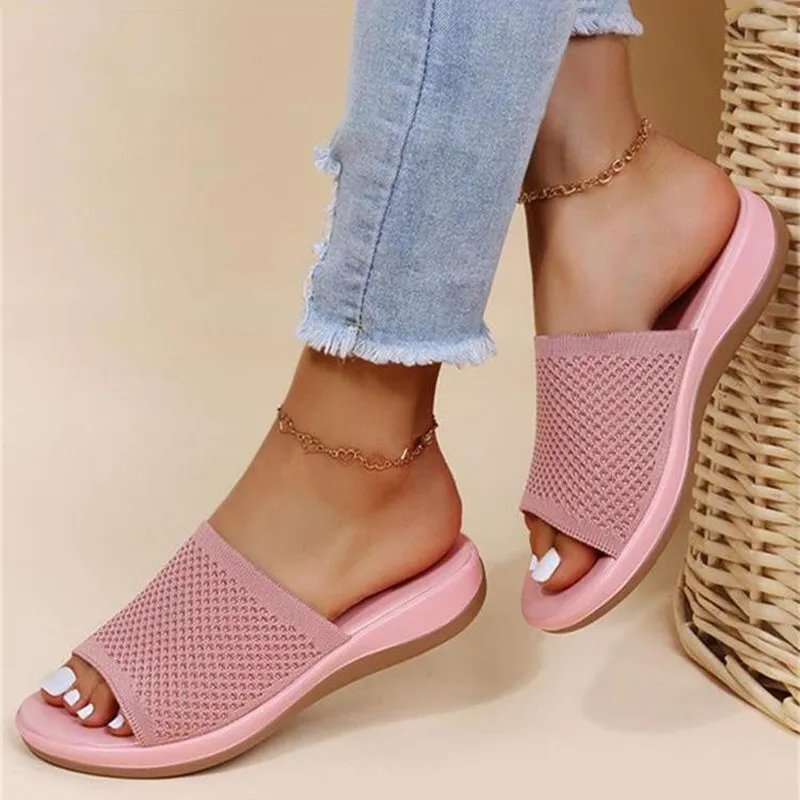 Summer Casual Breathable Comfy Walking Open Toe Slippers Shoes for Women