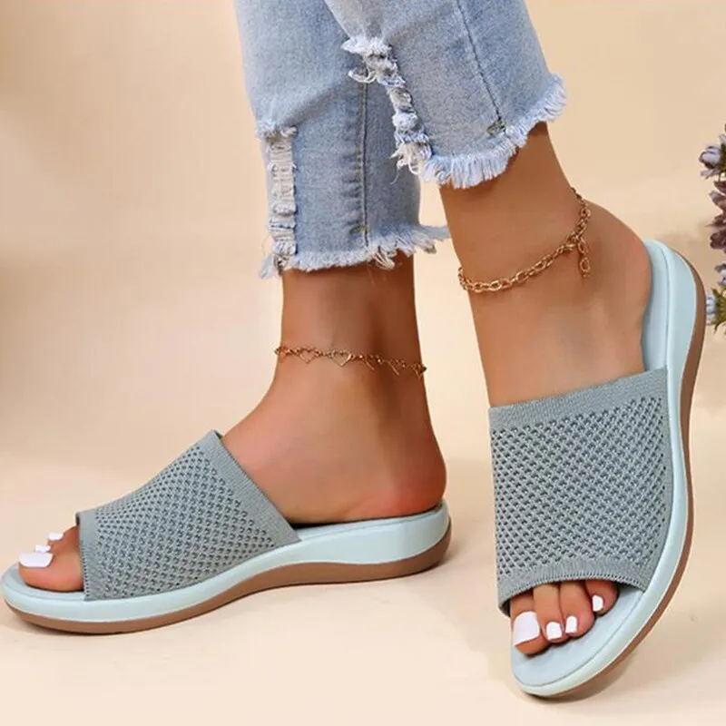 Summer Casual Breathable Comfy Walking Open Toe Slippers Shoes for Women