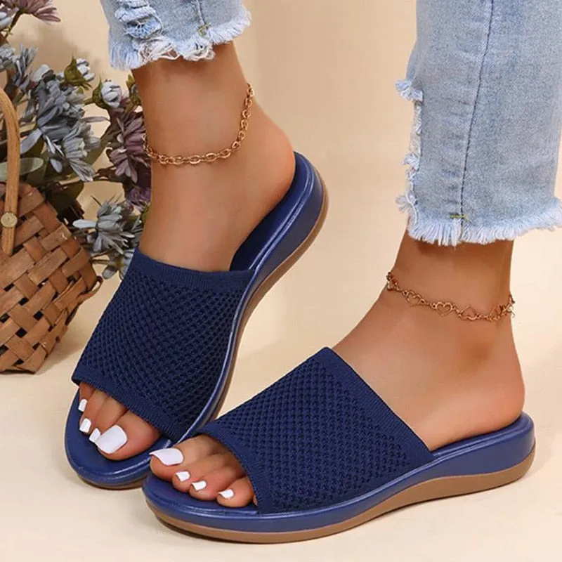 Summer Casual Breathable Comfy Walking Open Toe Slippers Shoes for Women