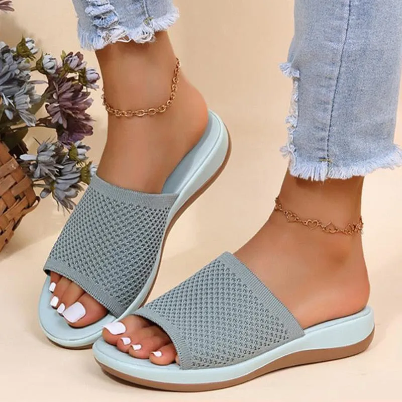 Summer Casual Breathable Comfy Walking Open Toe Slippers Shoes for Women