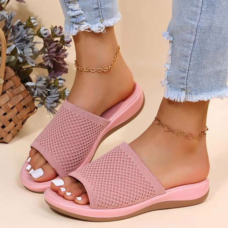 Summer Casual Breathable Comfy Walking Open Toe Slippers Shoes for Women