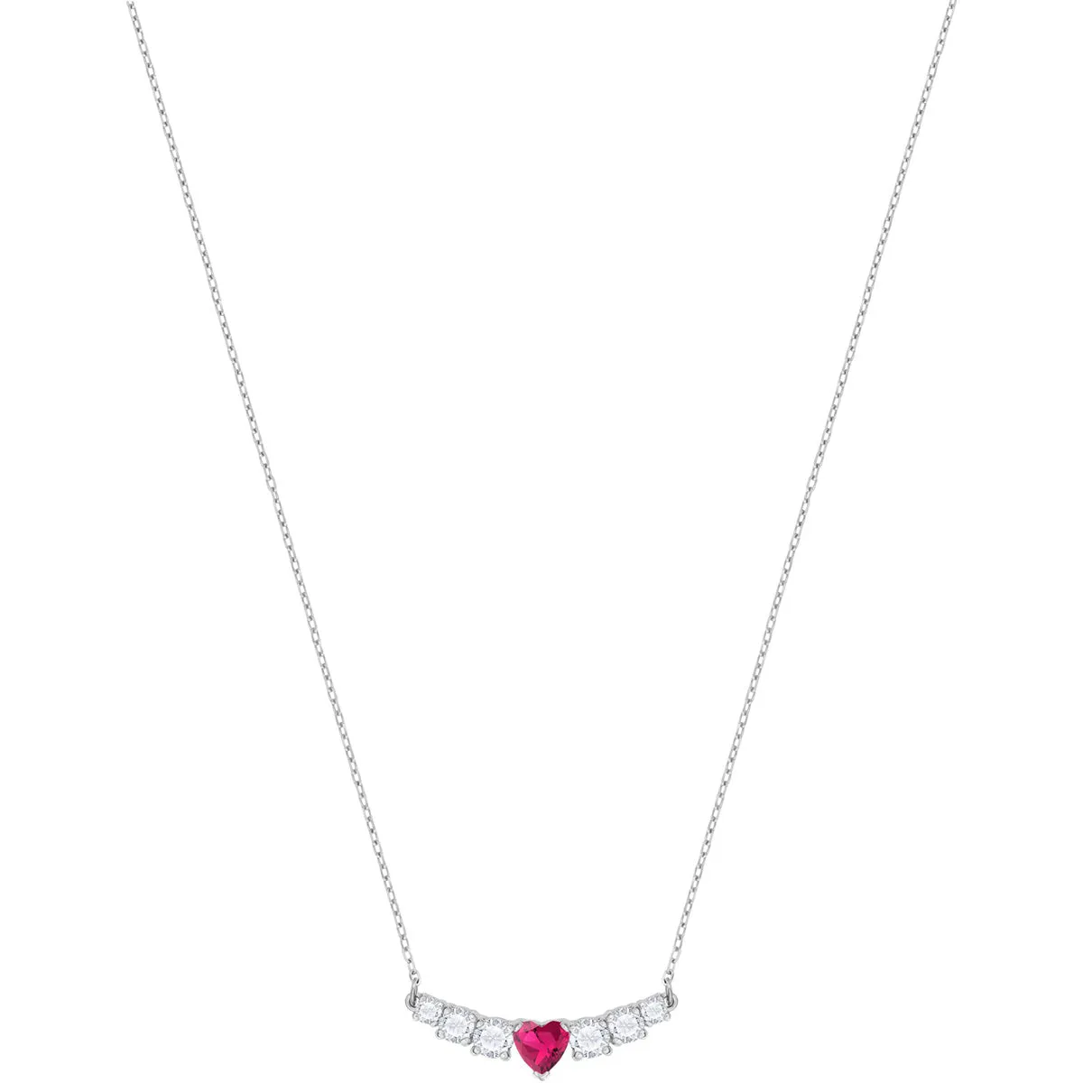 Swarovski LOVE Necklace, White, Pink, Rhodium - 5408434