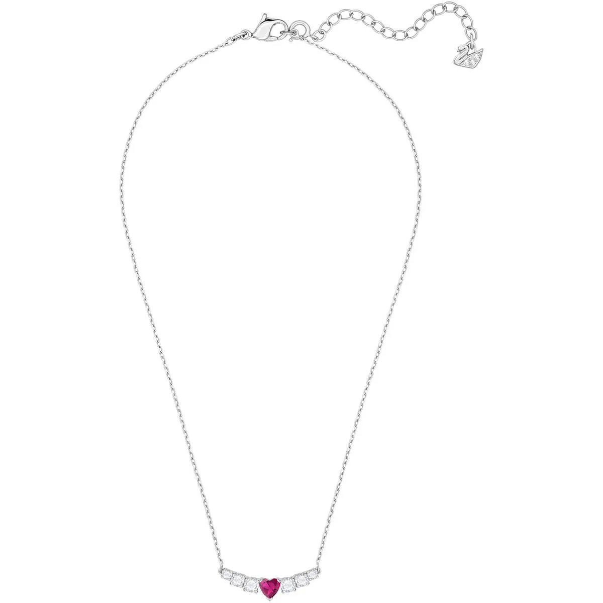 Swarovski LOVE Necklace, White, Pink, Rhodium - 5408434