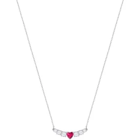 Swarovski LOVE Necklace, White, Pink, Rhodium - 5408434