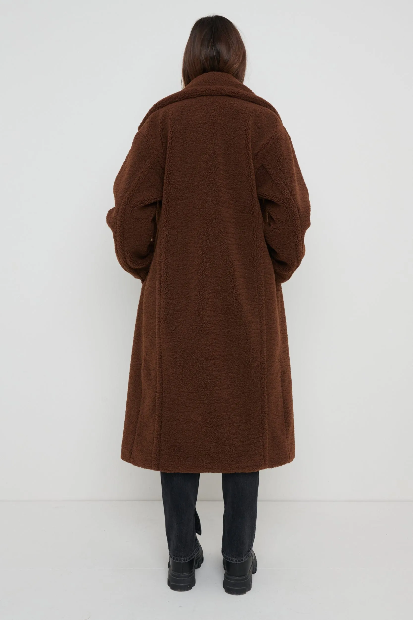 Teddy Oversized Coat - Brown