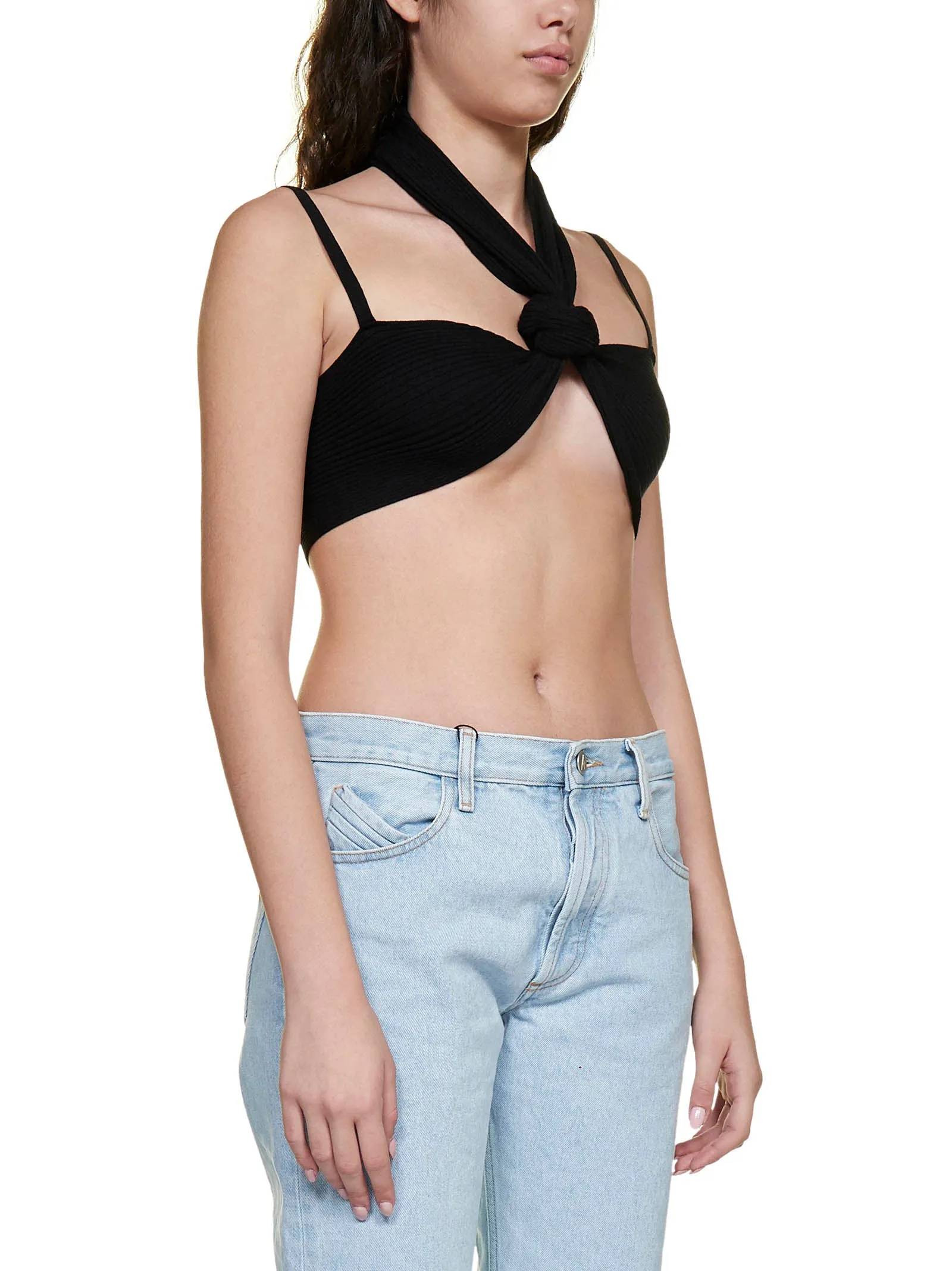 The Attico Ruched Crop Top