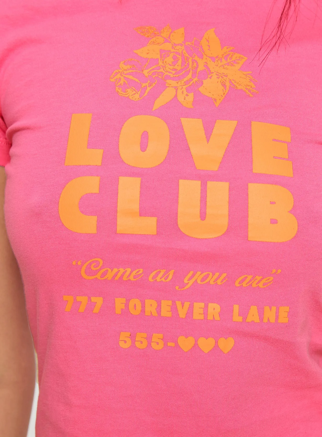 Thread Together Love Club Baby Tee Pink