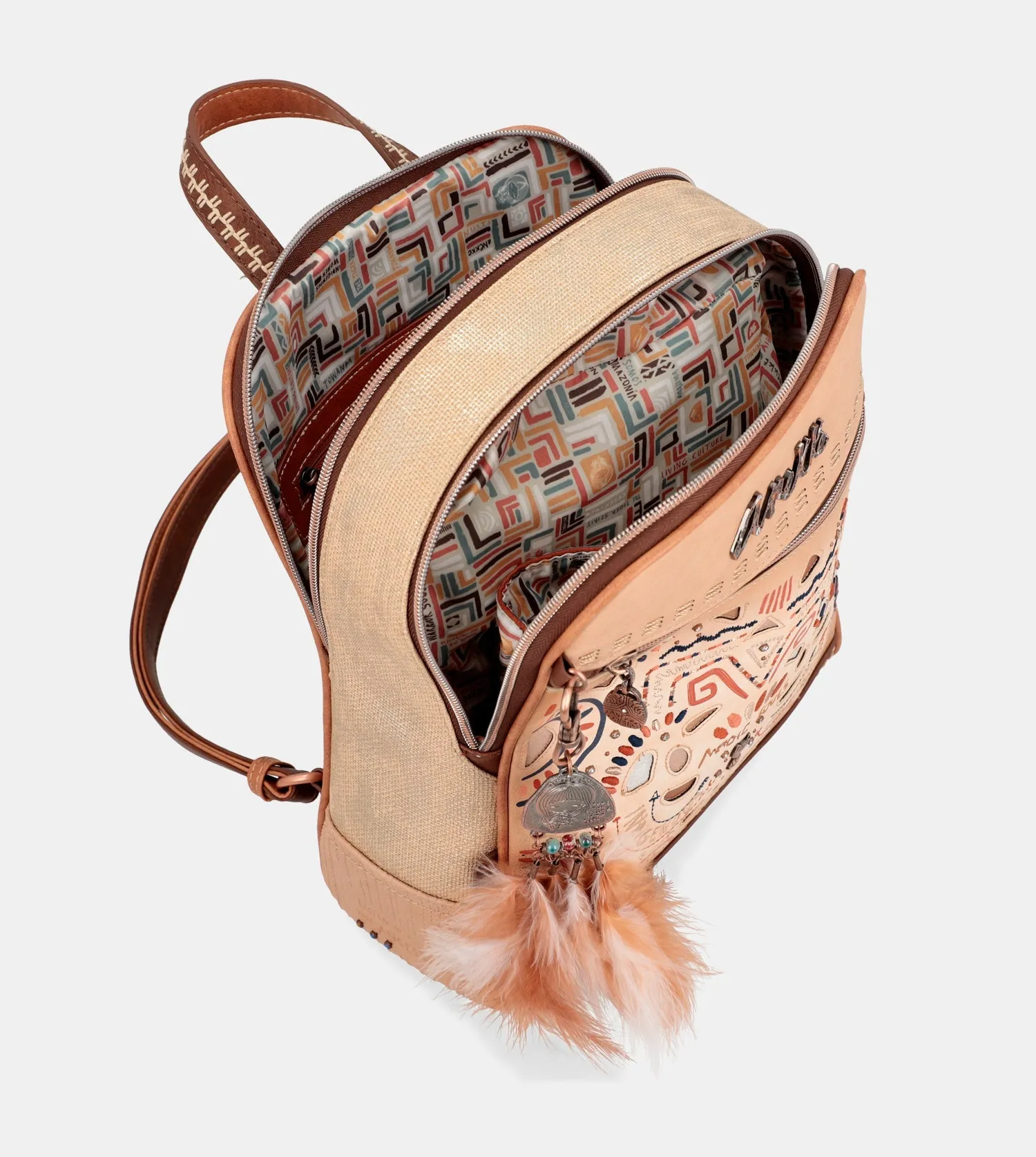 Tribe double compartment crossbody bag